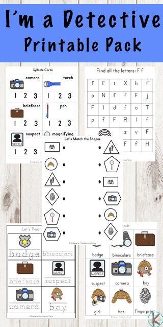Free Detective Printable Pack Help Kids Practice Math And Literacy