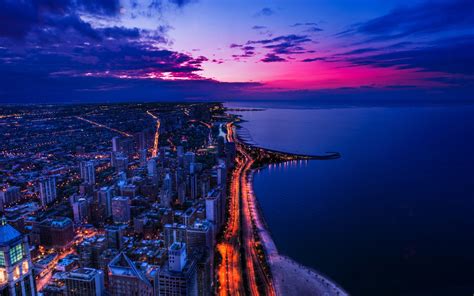 3840x2400 Resolution Chicago City View At Sunset Uhd 4k 3840x2400