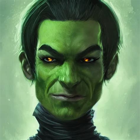 Dnd Head And Shoulders Portrait Green Skinned Male Stable