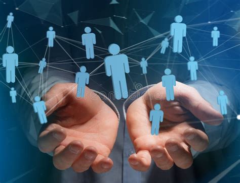 Network Connection With People Linked Each Other Business And Stock