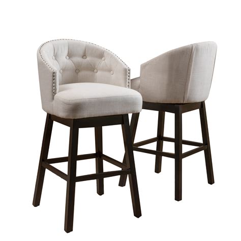 Gdf Studio Bar Stool With Swivel Beige Set Of 2