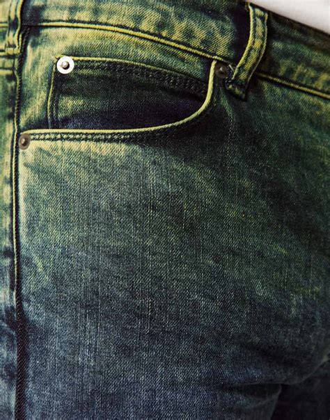Lyst Asos Asos Skinny Jeans In Dip Dye Acid Wash In Yellow For Men