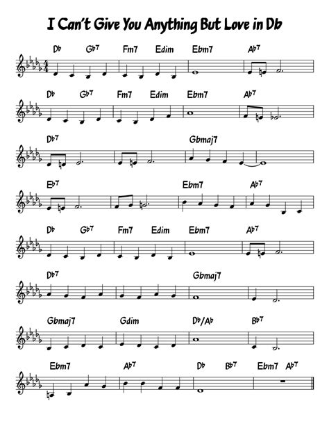 I Can't Give You Anything But Love in Db Sheet music | Musescore.com