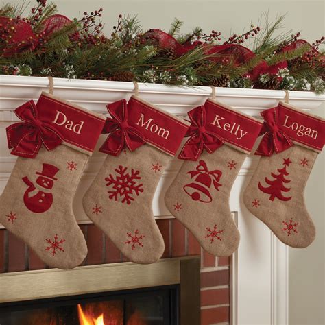 Personalized Burlap Christmas Stocking Available In Different Styles