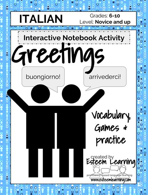 Italian Greetings Interactive Notebook Activities Teaching Resources