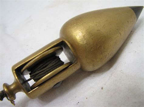 Antique Stanley No 1 Brass Reel Type Plumb Bob Level Tool Pat Appl For Ebay