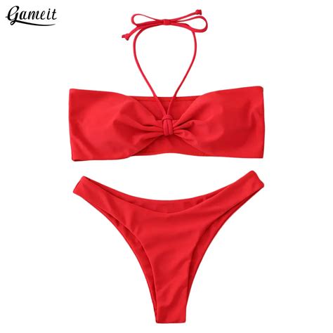 Red Bikini Set Swimsuit Red Bikini Bandeau Bikini Set My Xxx Hot Girl