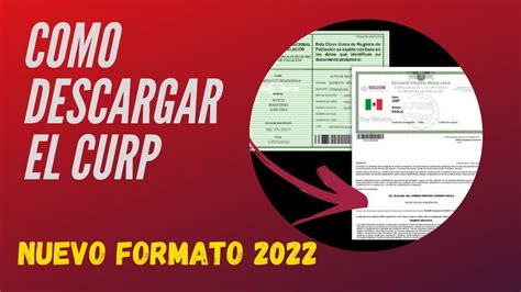 Como Descargar O Consultar Nuevo Formato Curp Actualizada 2021 Gratis Youtube