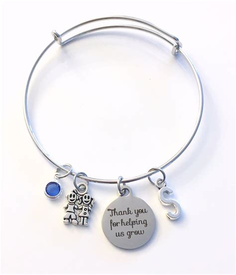 Daycare Provider Ts Bracelet Thank You For Helping Us Grow Jewelry