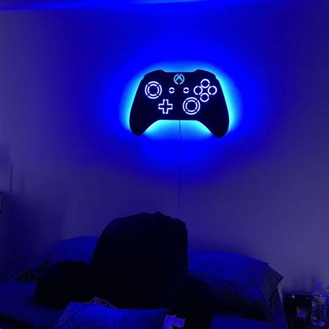 Led Lighted Playstation Controller Wall Art Video Game Art Etsy