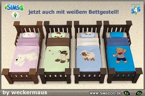 Blackys Sims 4 Zoo Childrens Bed Classic By Weckermaus • Sims 4