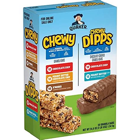 Quaker Chewy Granola Bars Chewy Dipps Variety Pack 58 Bars