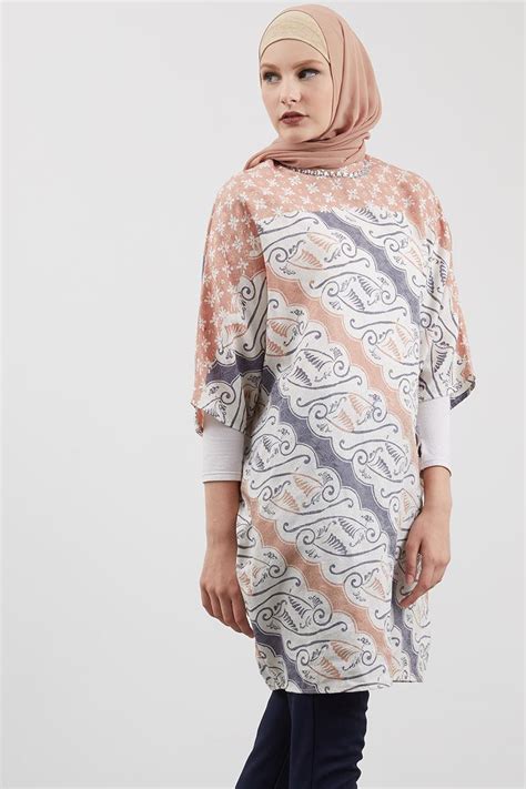 √ 50 Model Tunik Batik Elegan Modern Kerja And Kombinasi Girlisme