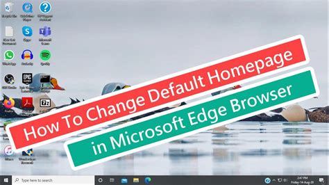 How To Change Default Homepage In Microsoft Edge Browser Youtube