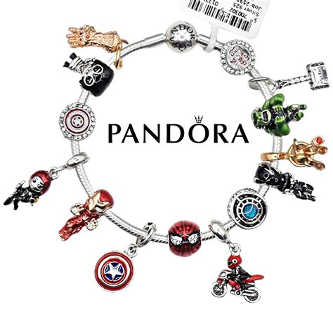 Pandora Bracelet With Marvel Spiderman Avengers Charms Etsy
