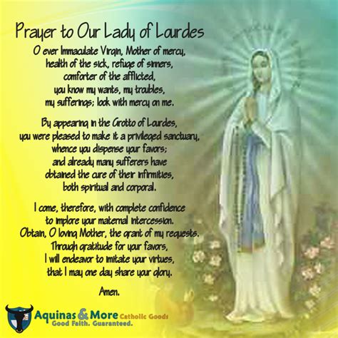 Prayer To Our Lady Of Lourdes Blessed Mother Mary Blessed Mother