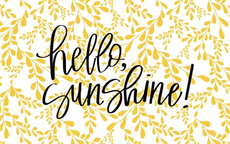 Download Pastel Yellow Hello Sunshine Artwork Wallpaper