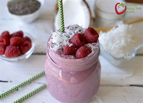 Coconut Raspberry Chia Smoothie Recipe For Healthy Skin Super