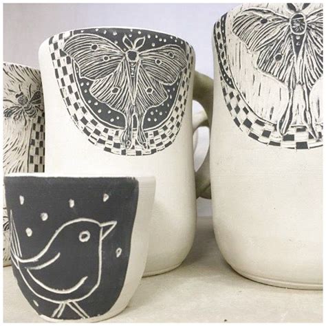 Butterfly Sgraffito Pottery Homedecor Ceramic Homedecorwithpottery