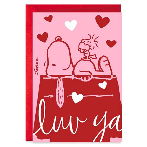 Peanuts Snoopy And Woodstock Valentines Day Card Greeting Cards