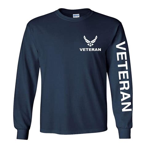 Air Force Veteran Long Sleeve Shirt Navy Blue Military Republic