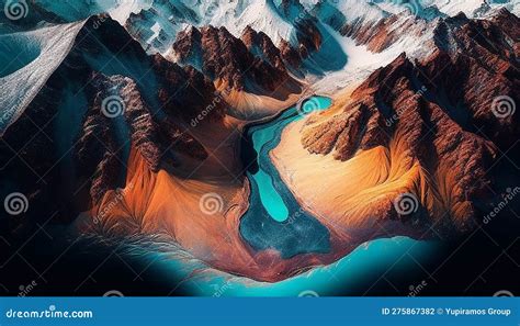 Majestic Mountain Range Snow Capped Peaks Panoramic Beauty Generated