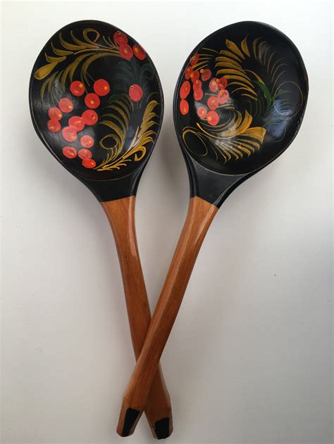 Set Of Vintage Wooden Spoons Spoons Of 1970s Handmade Wooden Etsy