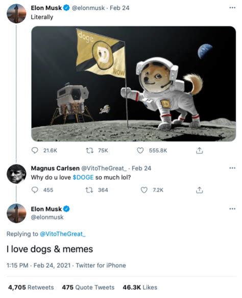 — elon musk (@elonmusk) may 16, 2021 tesla's announcement in march that the company would start accepting bitcoin as payment, and that it bought $1.5 billion worth of bitcoin as an investment. Elon Musk Hopes SEC Will Investigate Him over Dogecoin ...