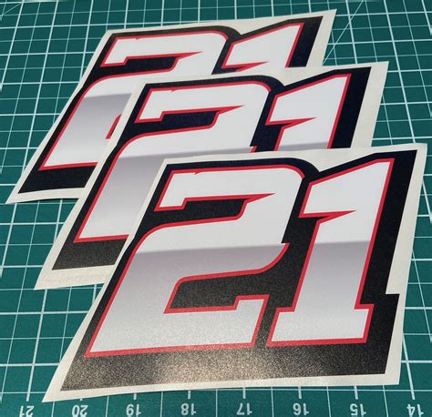 3 X Custom Racing Numbers Vinyl Stickers Decals Race Motorcycle Motocross Supercross Nascar