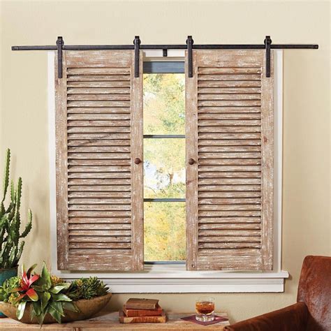 Barnwood Sliding Shutter Set Rustic House Interior Barn Doors