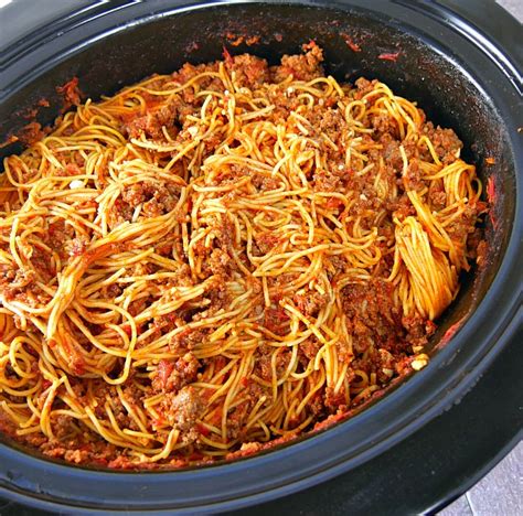 Slow Cooker Spaghetti With Meat Sauce