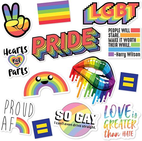 Lgbtq Pride Sticker Pack Gay Pride Zubeh R Inkl Rainbow Pride Gay Lesben Gleichheit