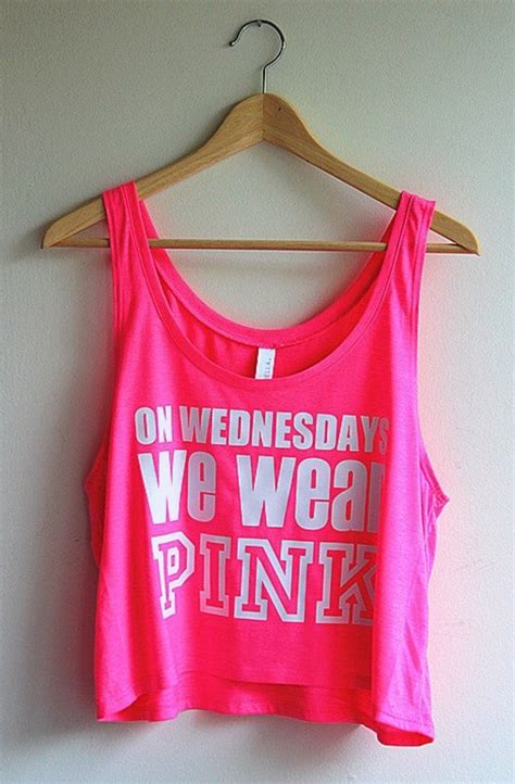 Shirt Mean Girls On Wednesdays We Wear Pink Meangirls Crop Tops