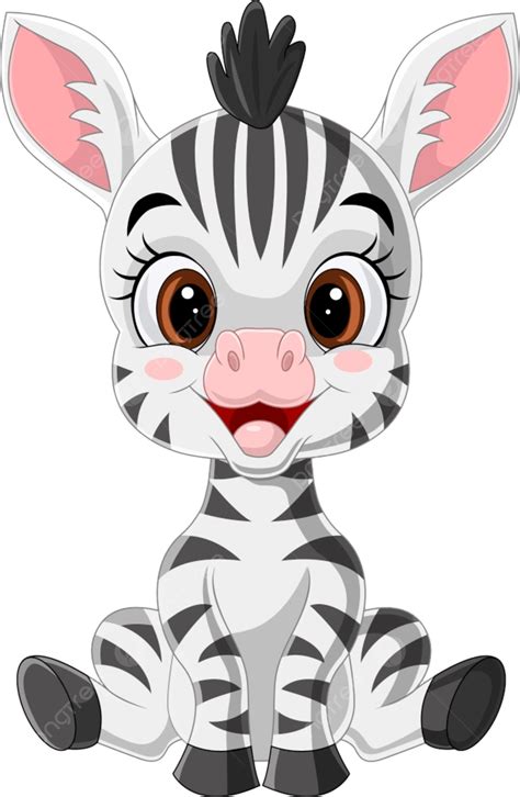 Baby Zebra Vector Art Png Cartoon Cute Baby Zebra Sitting Small