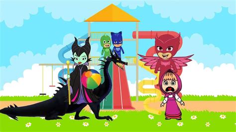 Pj Masks With Masha And The Bear Attacked By Maleficent Youtube