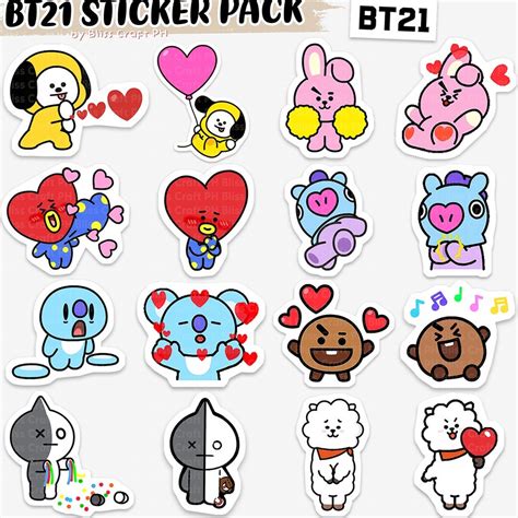 45pcs Bt21 Stickers For Journaling Shopee Philippines