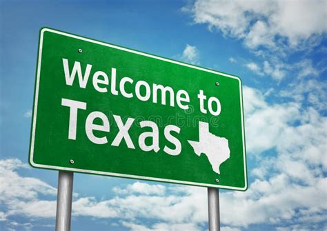 Welcome To Texas Roadsign Message Stock Image Image Of Message