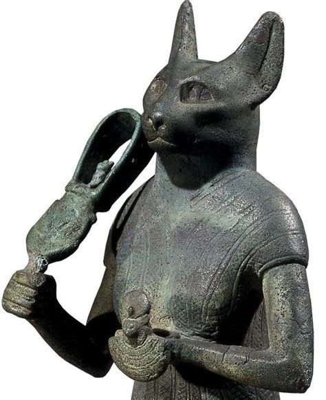 The Goddess Bastet As A Cat Headed Woman Shaking The Sistrum And