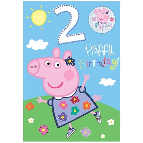 Peppa Pig Age 2nd Birthday Card From Ocado
