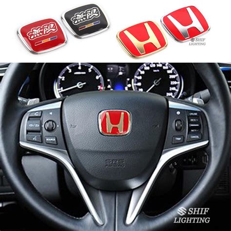 1x Redgold H Steering Wheel Logo Emblem Sticker For Honda Civic Accord