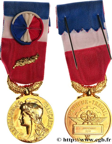 quinta republica francesa médaille d honneur du travail or fme 516928 medallas