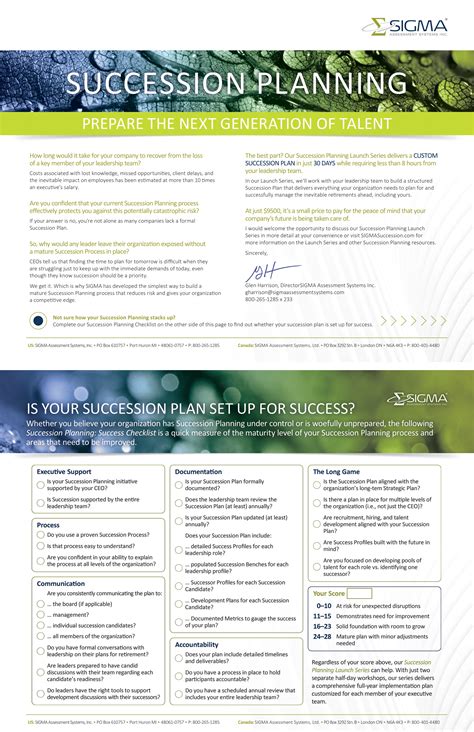 Succession Planning Offerings Sigma Assessment Systems