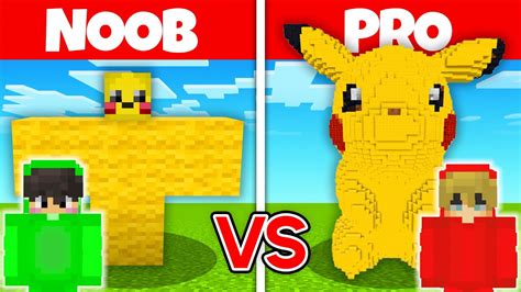 Noob Vs Hacker Pikachu Build Challenge Youtube
