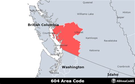 604 Area Code - Location map, time zone, and phone lookup