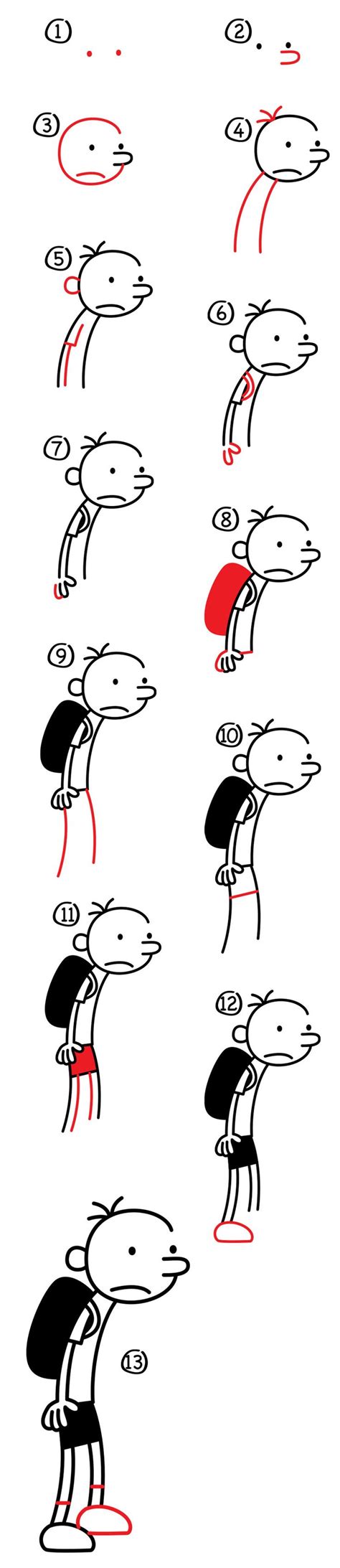 Cartoon diary of a wimpy kid. How to draw Greg from Diary Of A Wimpy Kid | Easy drawings ...