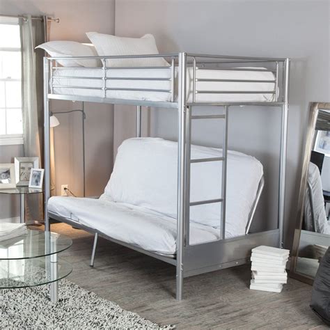 Metal And Wood Loft Beds With Sofa Underneath