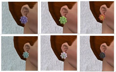 Theninthwavesims The Sims 2 Eco Living Floral Earrings For The Sims 2