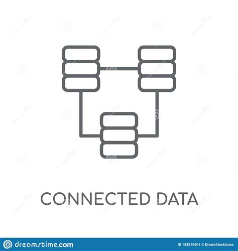 Connected Data Linear Icon Modern Outline Connected Data Logo C Stock