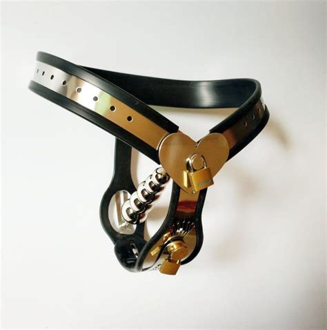 Stainless Steel Female Heart Shaped Chastity Device Belt Adjustable