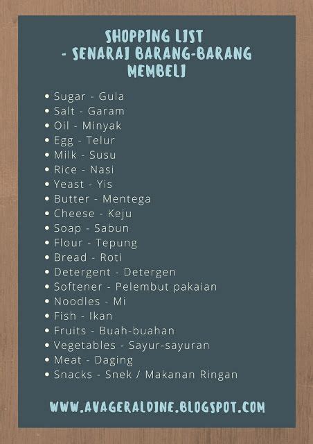 The national, or official, language is malay which is the mother tongue of the majority malay ethnic group. Beginner / Lesson 18 (Shopping List) | Malay language ...